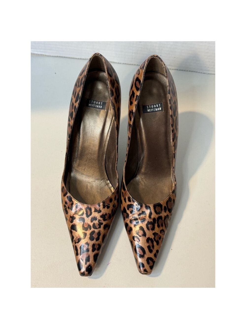 Stuart Weitzman Heels Size 9.5 Brown Leopard Print Women's